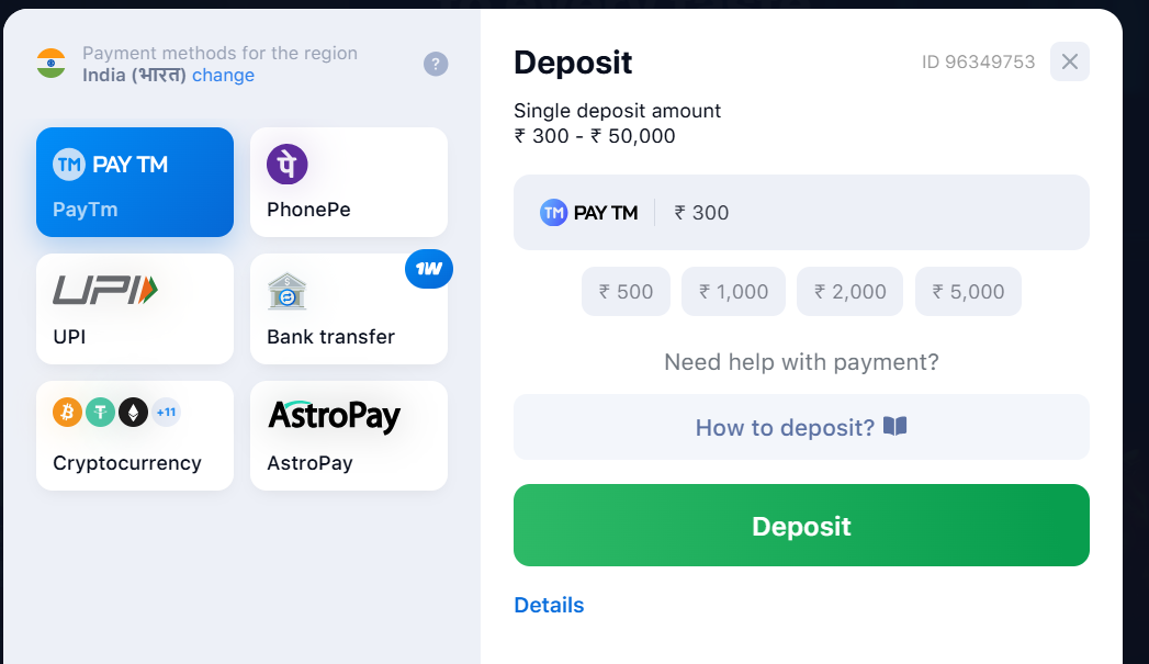 1win payment methods 1win deposit